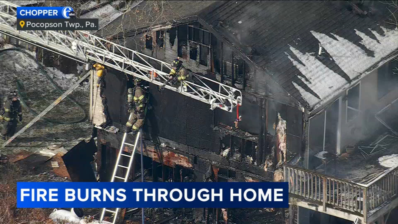 Fire burns through home in Pocopson Township, Pa.
