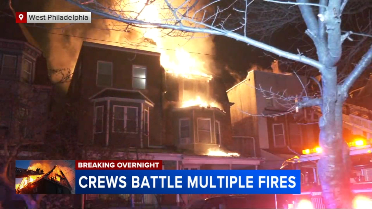 Three separate fires leave two injured and several homes damaged in Philadelphia