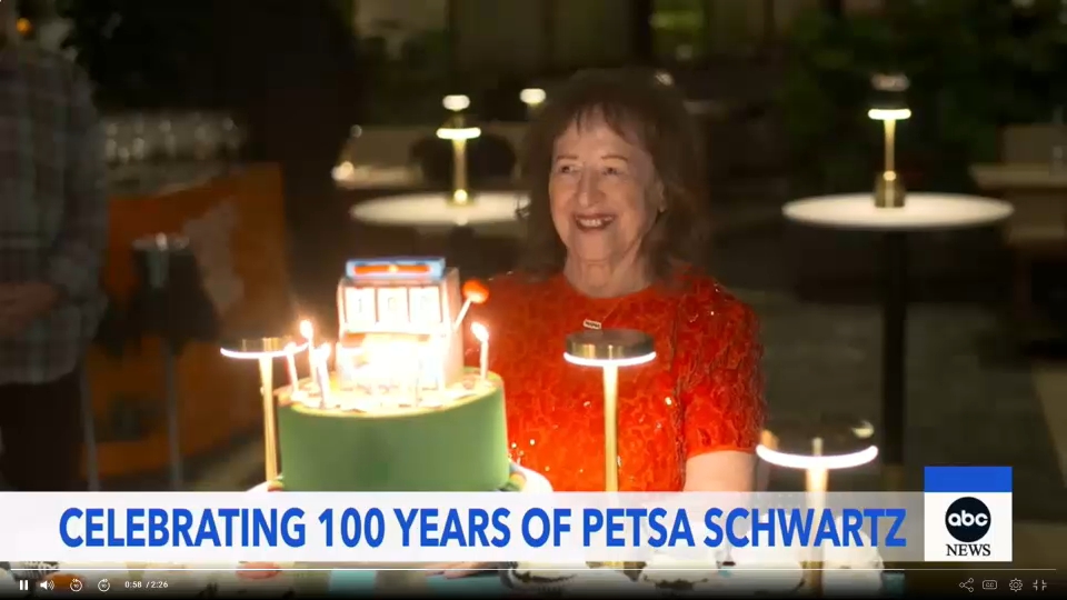 Celebrities send good wishes to Petsa Schwartz for her 100th birthday