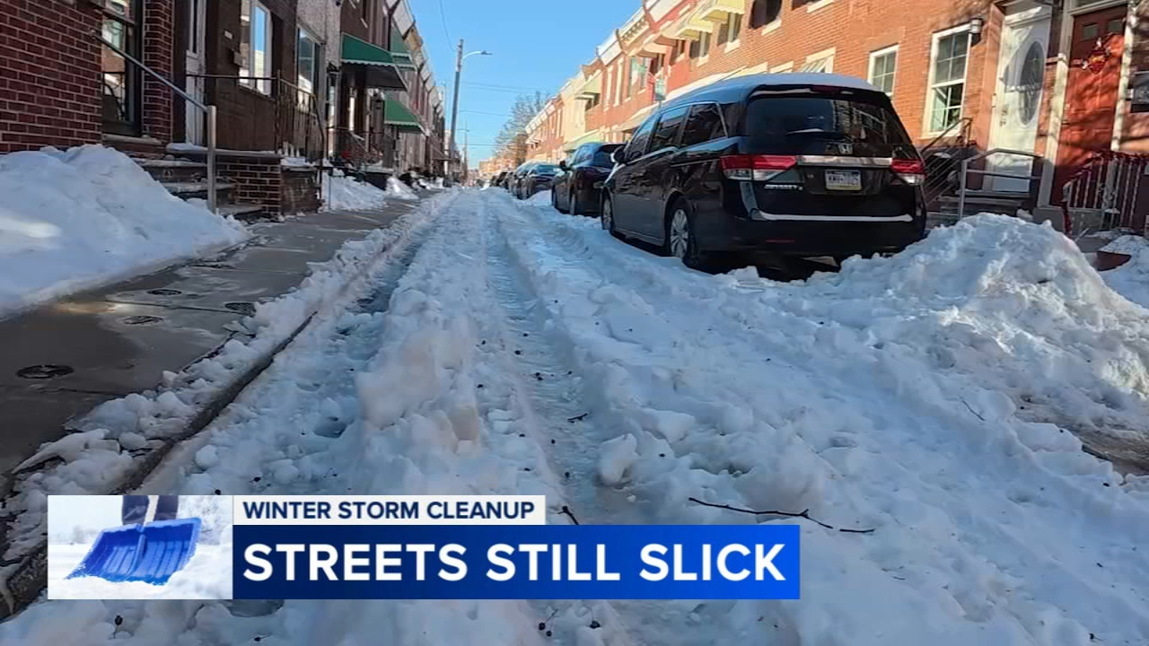 ‘It’s a solid ice wall’: Philadelphia residents still trying to dig out from snow