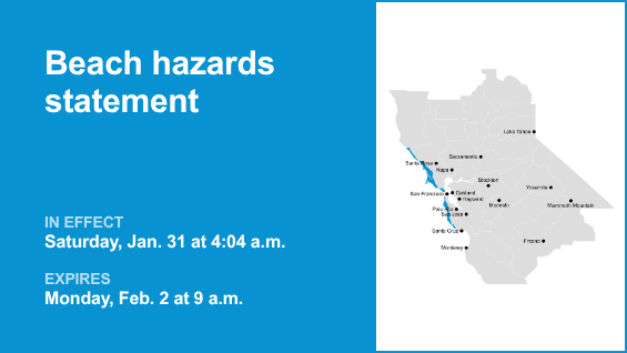Beach hazards statement for North Bay and San Francisco Peninsula Coast until Monday morning