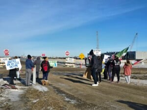 Anti-ICE Protest at Proposed Data Center on Reports of Vice President’s Arrival