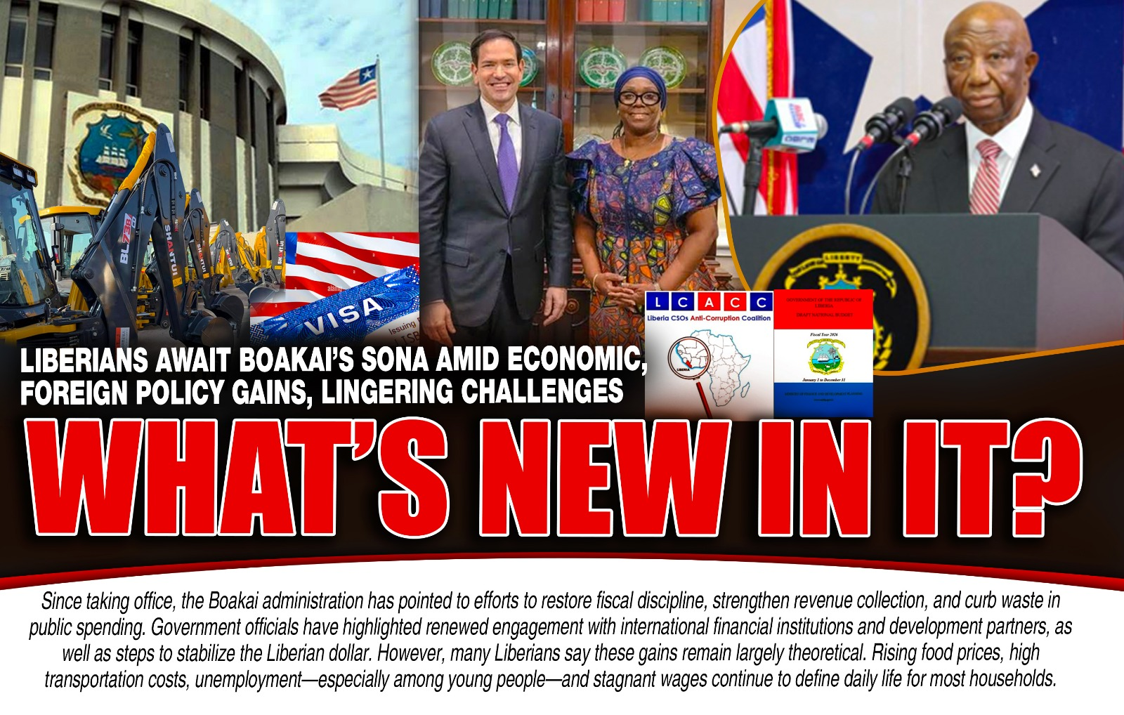 Liberians Await Boakai’s SONA Amid Economic, Foreign Policy Gains, Lingering Challenges