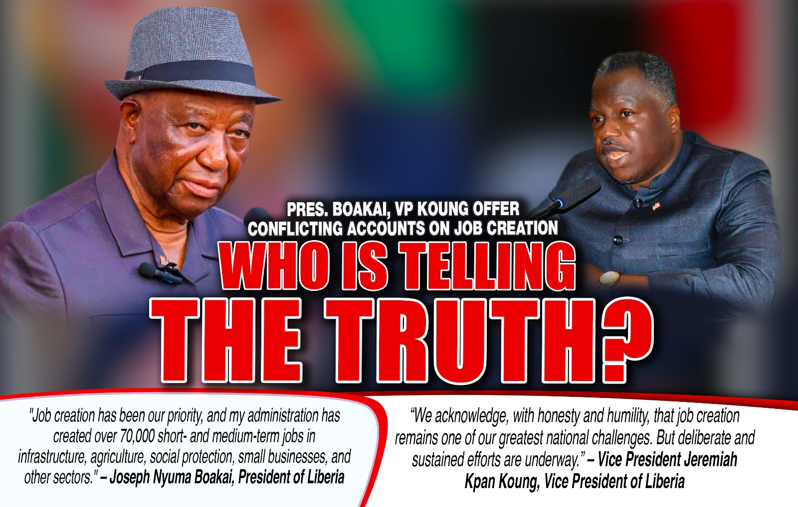 Liberia: Pres. Boakai, VP Koung Offer Conflicting Accounts On Job Creation