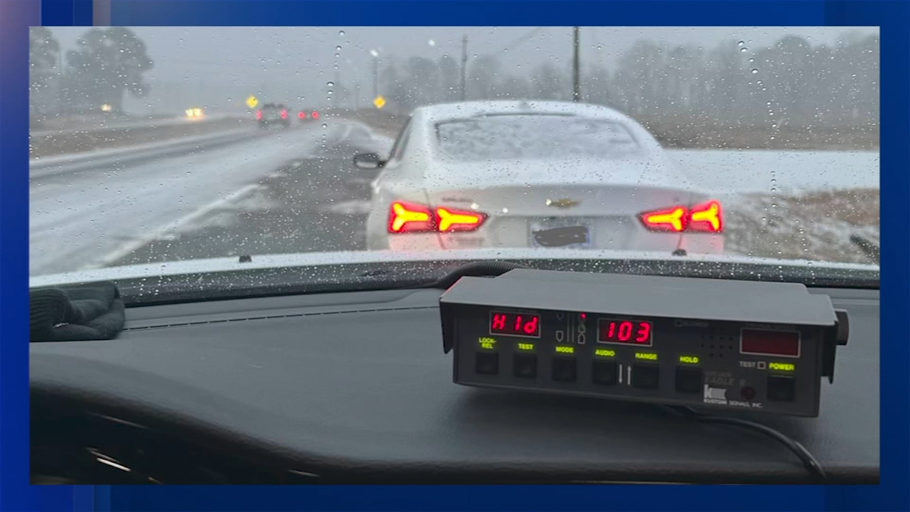 Woman arrested for going 103 mph in snow with child in car, NC sheriff says
