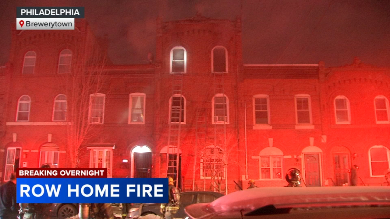 Firefighters battle blaze inside row home in Philadelphia’s Brewerytown neighborhood