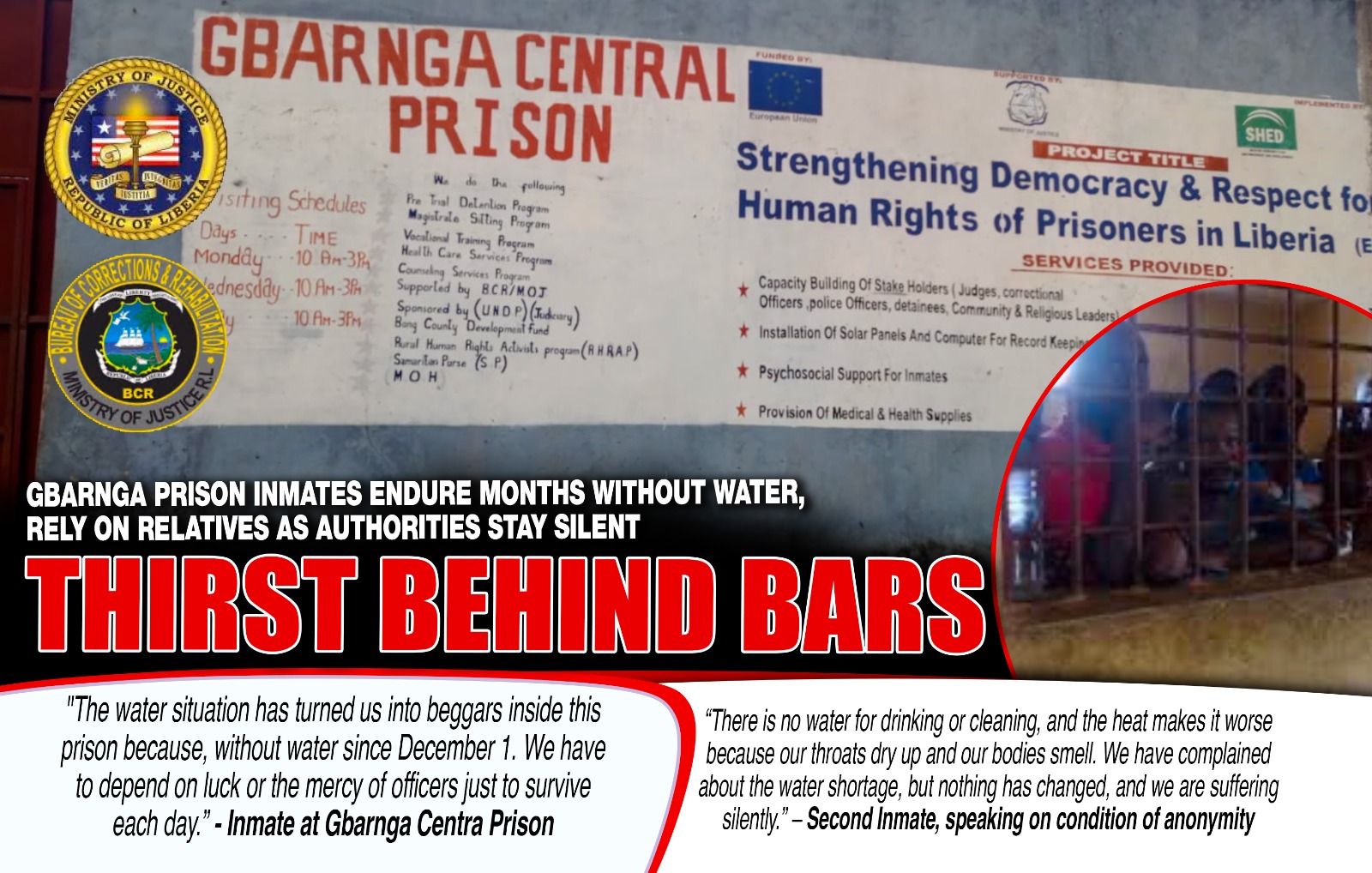 Liberia: Gbarnga Prison Inmates Endure Months Without Water, Rely on Relatives as Authorities Stay Silent