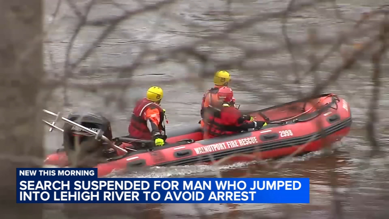 Search called off for suspect who fled into the Lehigh River